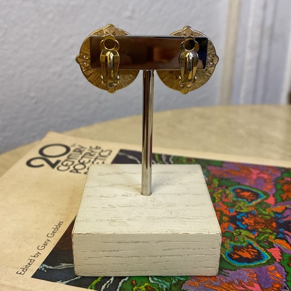 Faux Pearl & Rhinestone Clip-in Earrings - Picture 3 of 3